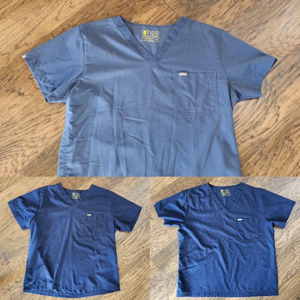 figs scrubs (3) men xxl Blue Vet Hospital Dentist